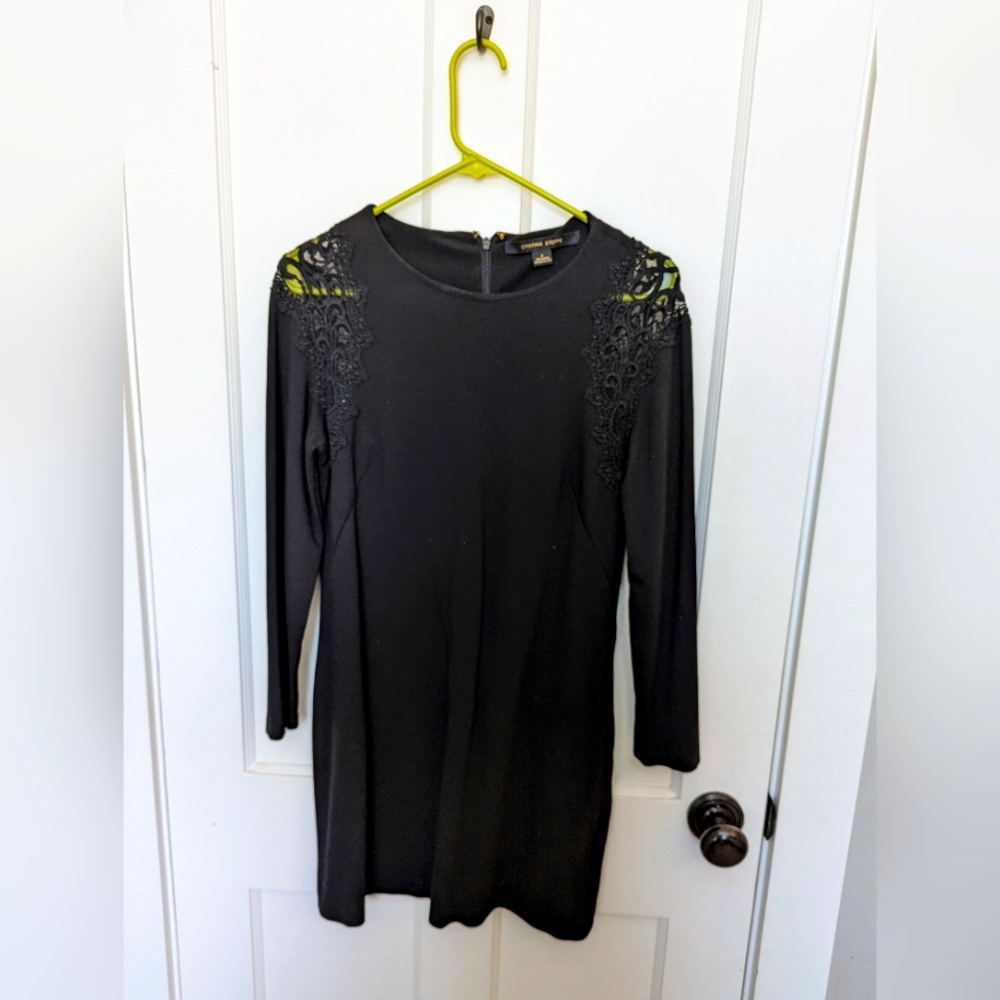 Cynthia Steffe Dress Black Lace Shoulders